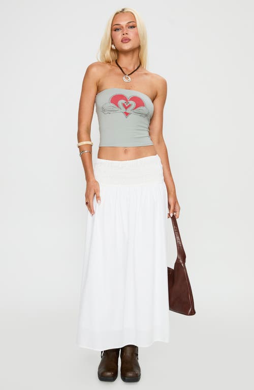 Princess Polly Swan Song Strapless Crop Top In Gray