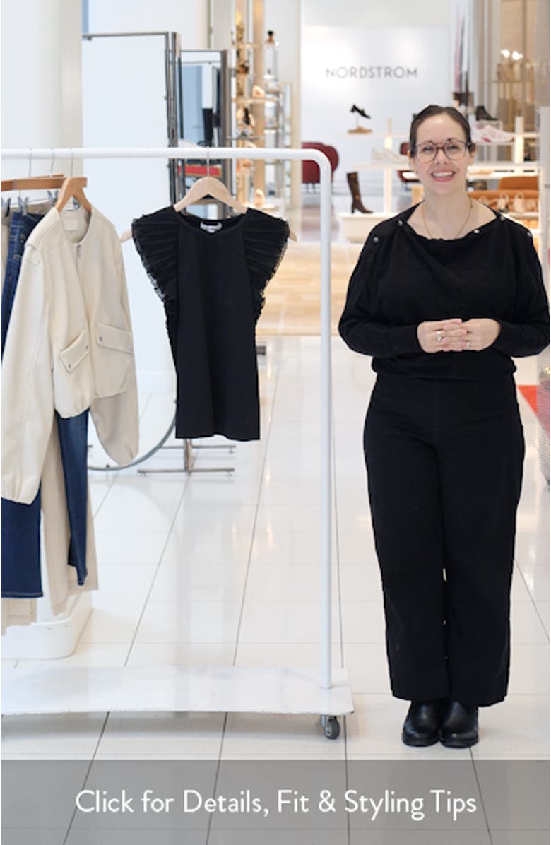 Pleated Ruffle Sleeve Top, sales video thumbnail