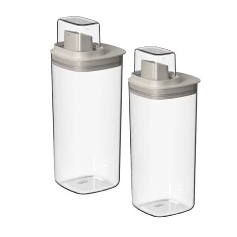 Versatile Clear Airtight Laundry Detergent Dispenser Organizer with Measuring Cap 2 Pack 50 oz