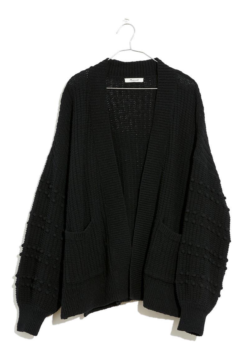 Bobble Cardigan Sweater, Alternate, color, TRUE BLACK