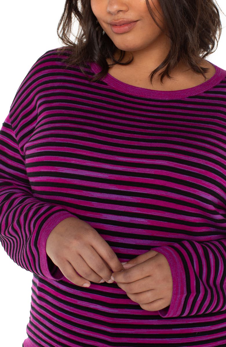 Liverpool Los Angeles Stripe Sweater, Alternate, color, Fuchsia Stripe