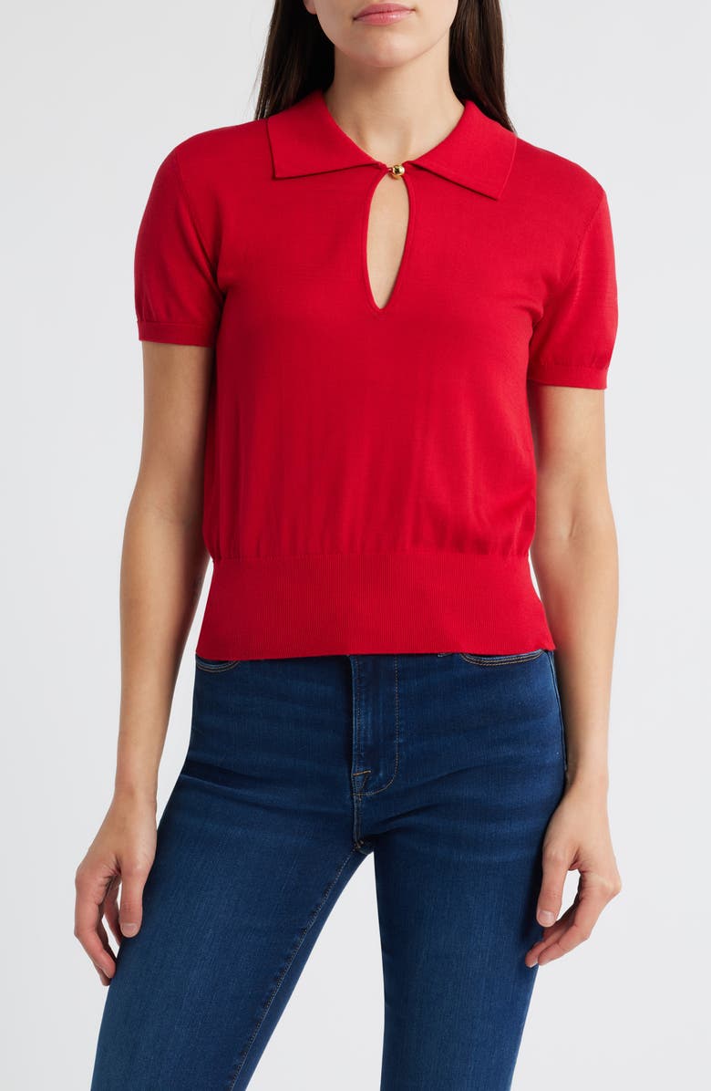 FRAME The Keyhole Polo, Main, color, Bright Raspberry