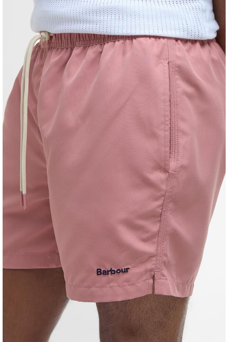 Staple Logo Swim Trunks, Alternate, color, PINK CLAY