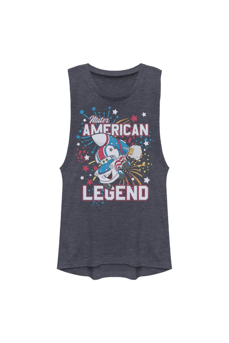 Junior's Cars Tow Mater American Legend Festival Muscle Graphic T-Shirt, Main, color, Antique Denim