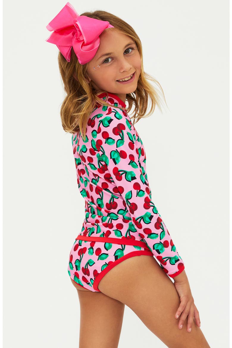 Kids' Little Maya & Janie Long Sleeve Two-Piece Rashguard Swimsuit, Alternate, color, MON CHERI