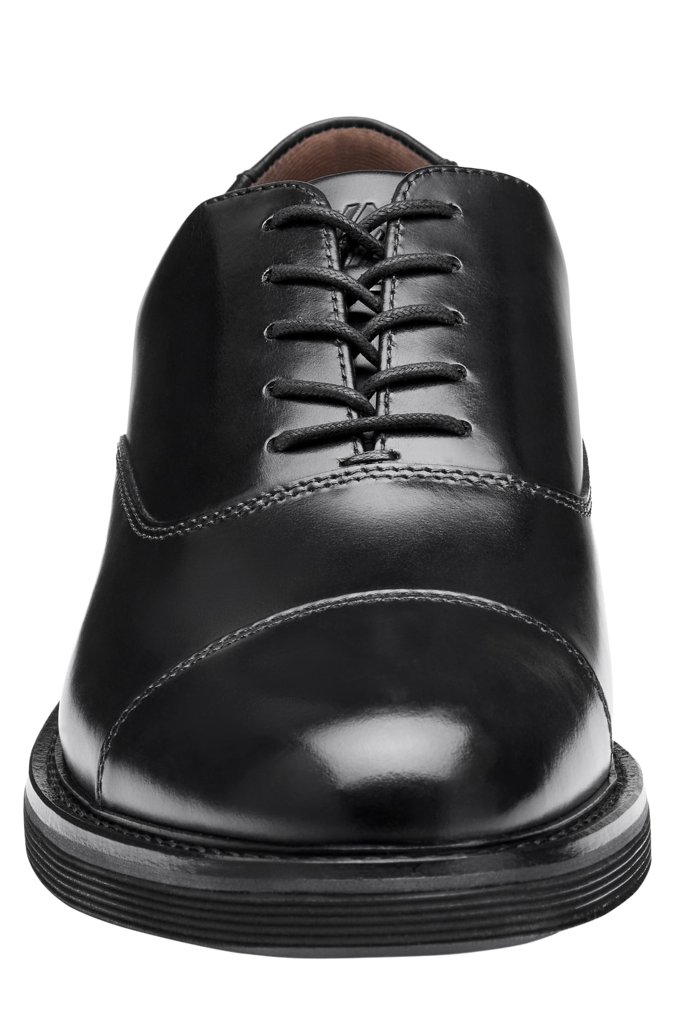 Johnston & Murphy Tyson Cap Toe Oxford, Alternate, color, Black Full Grain