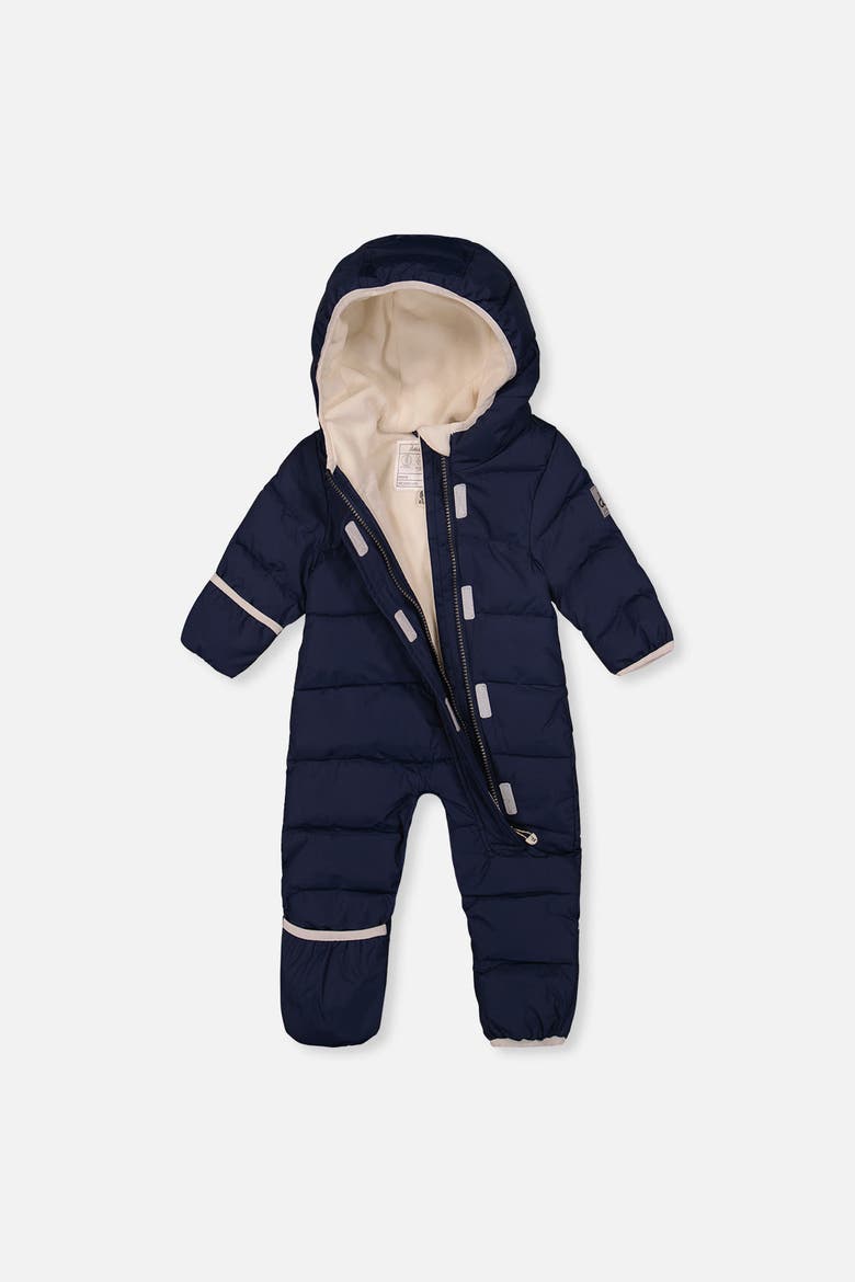Quilted Fold-Over Mittens One Piece Snowsuit, Alternate, color, Dark Blue