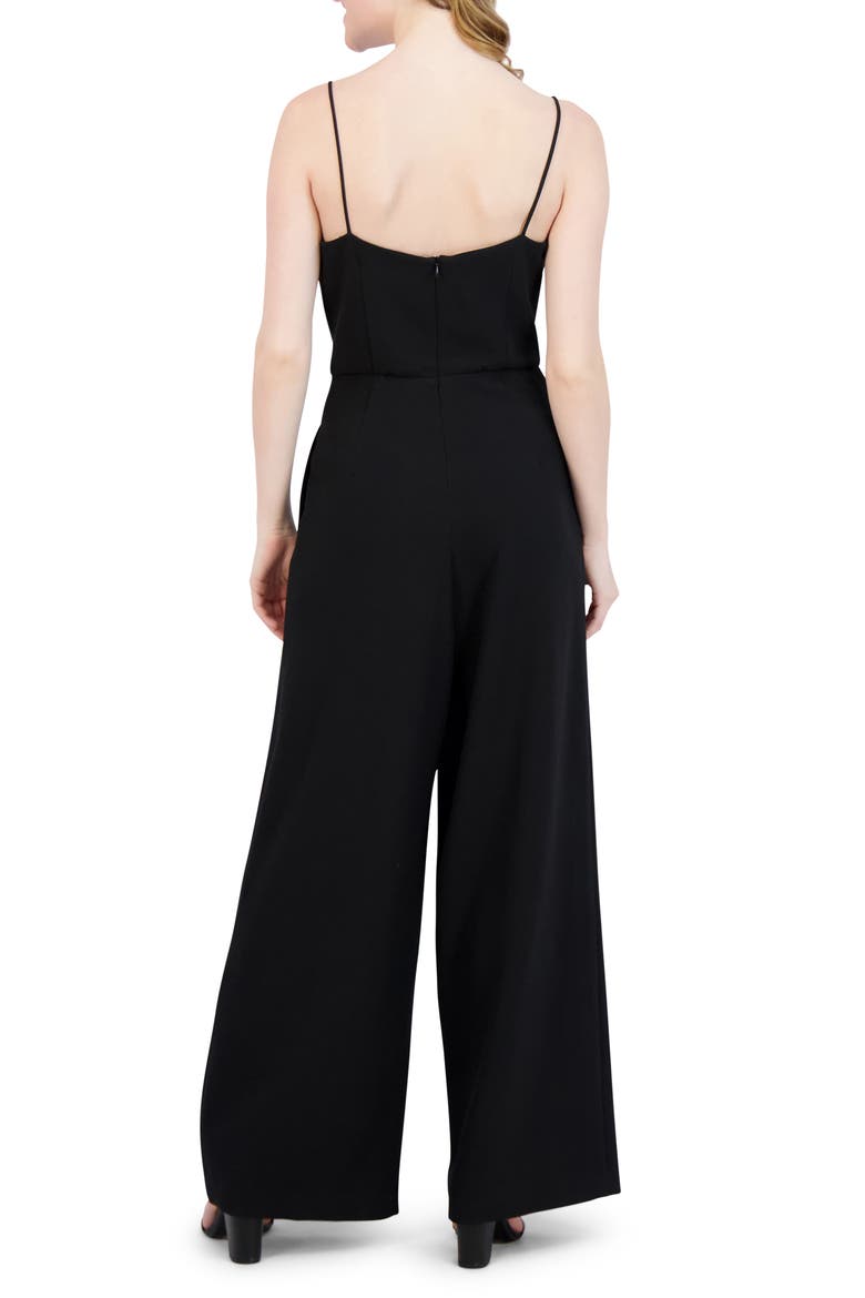 V-Neck Sleeveless Jumpsuit, Alternate, color, BLACK