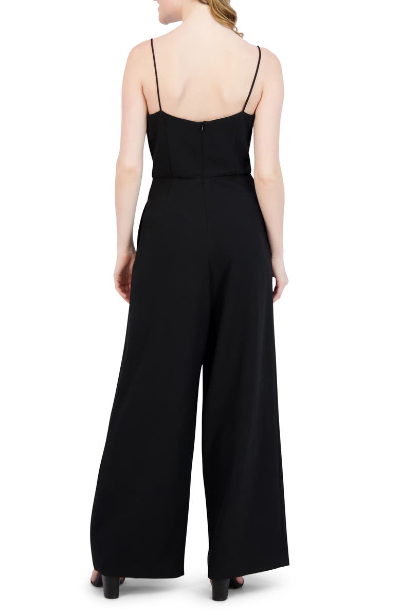 Julia Jordan V-Neck Sleeveless Jumpsuit, Alternate, color, Black