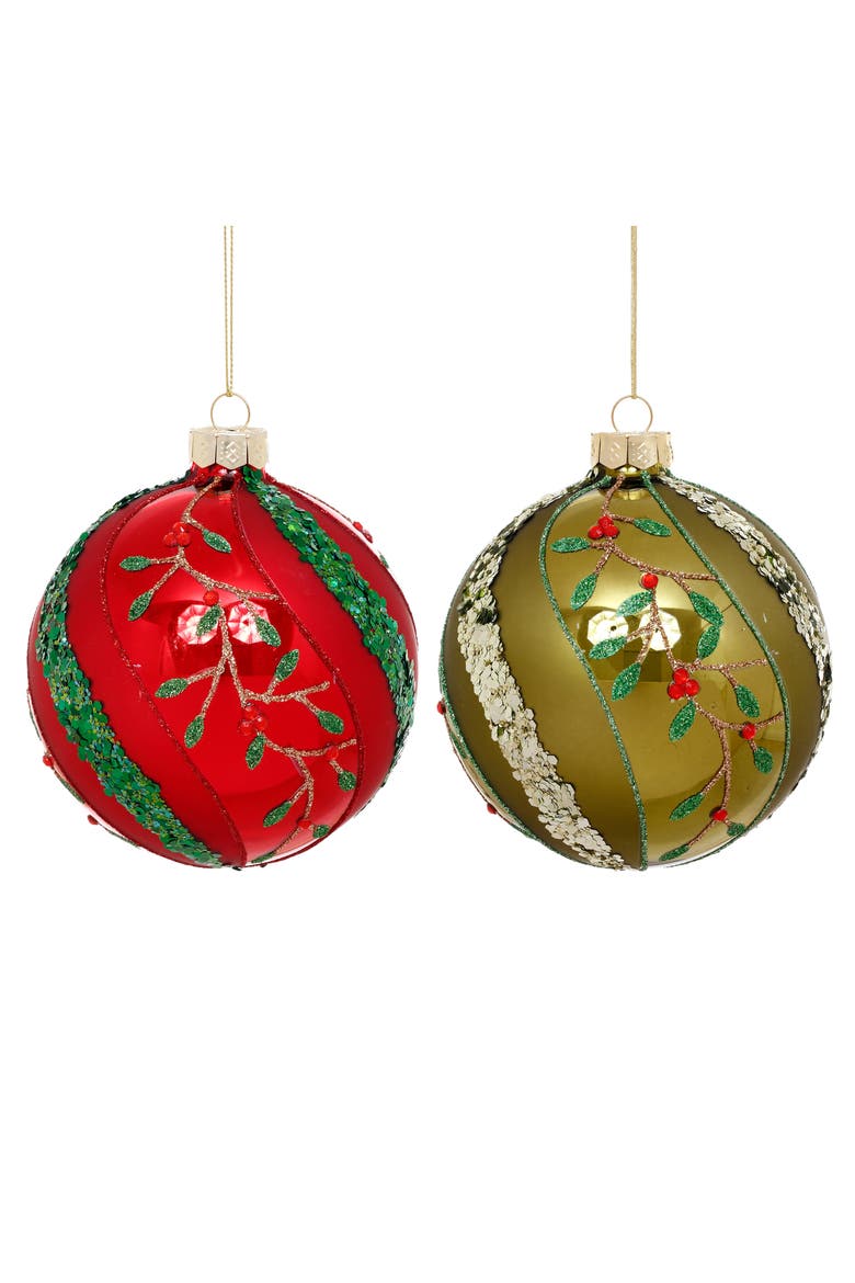 Mistletoe Twist Ornament, Box of 6, Main, color, Red
