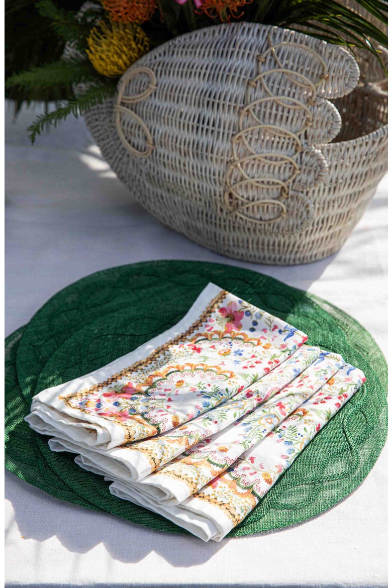 Tuileries Garden Set of 4 Placemats, Alternate, color, BASIL