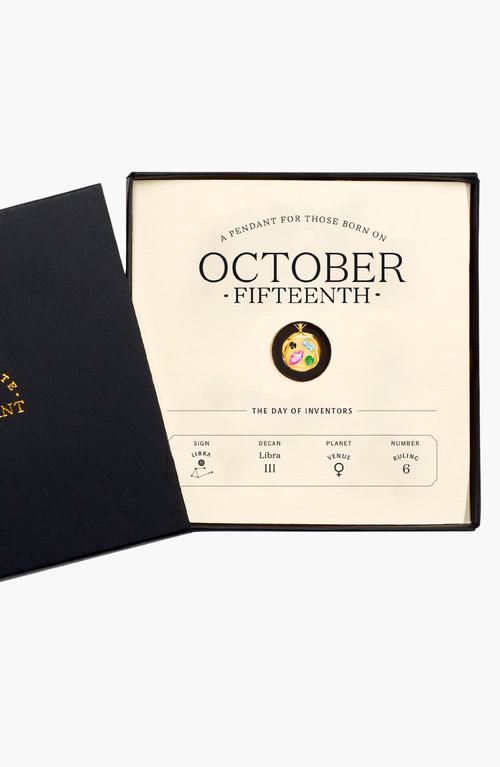 Birthdate Co. The October Birthdate Gold Pendant In October 15th - Gold
