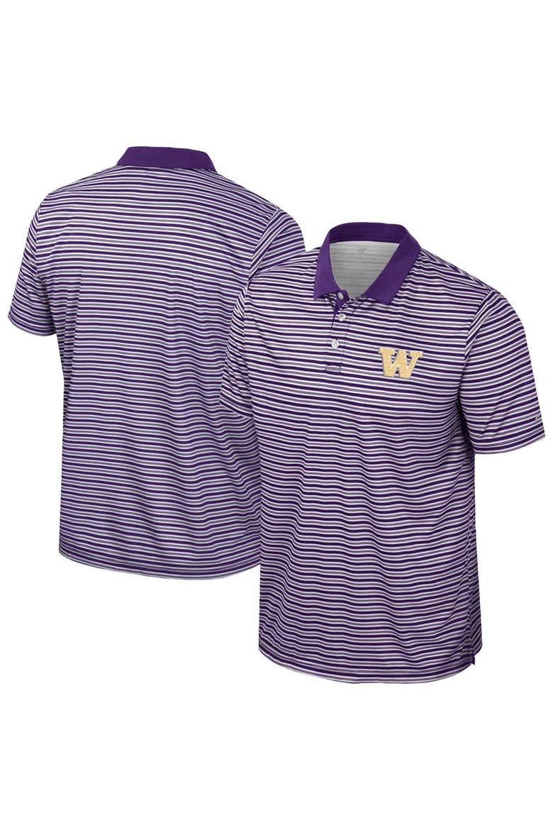 Men's Colosseum Purple Washington Huskies Striped Polo, Main, color, Purple