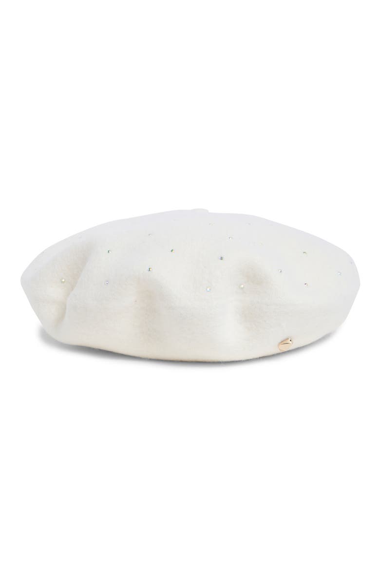 disco wool blend beret, Main, color, CREAM