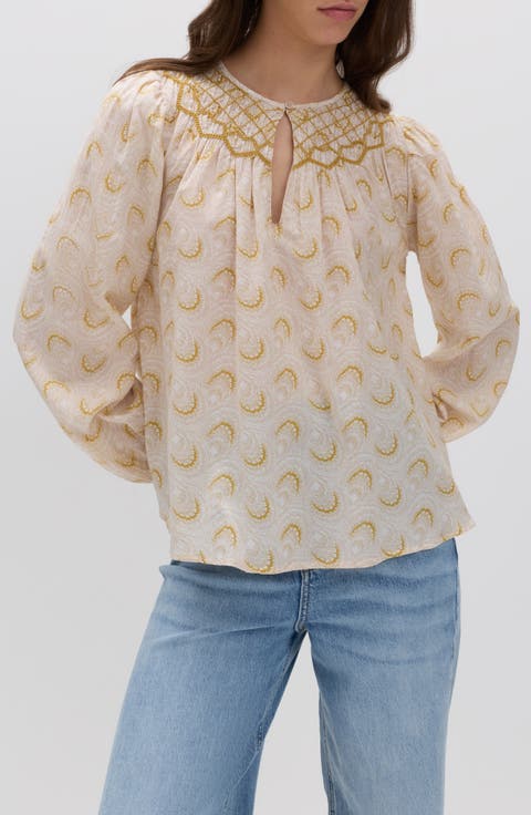 Embroidered Yoke Blouse
