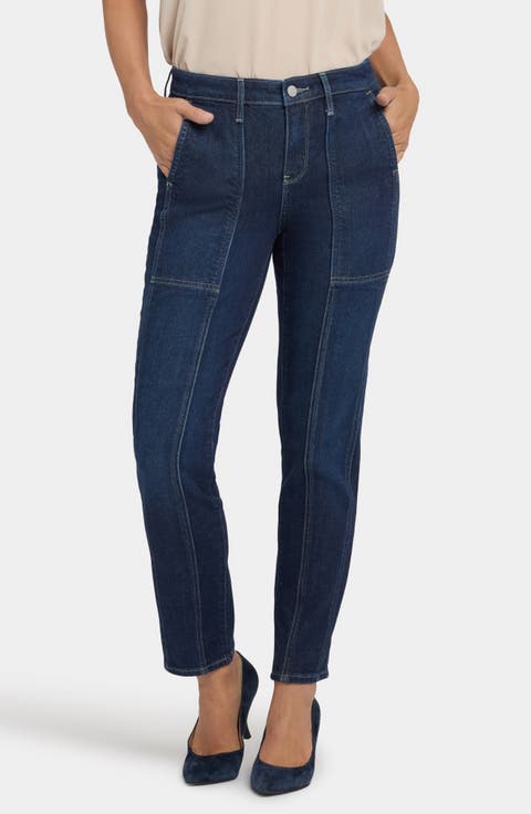 NYDJ Margot Girlfriend Front Seam Straight Leg Jeans (Regular & Petite)