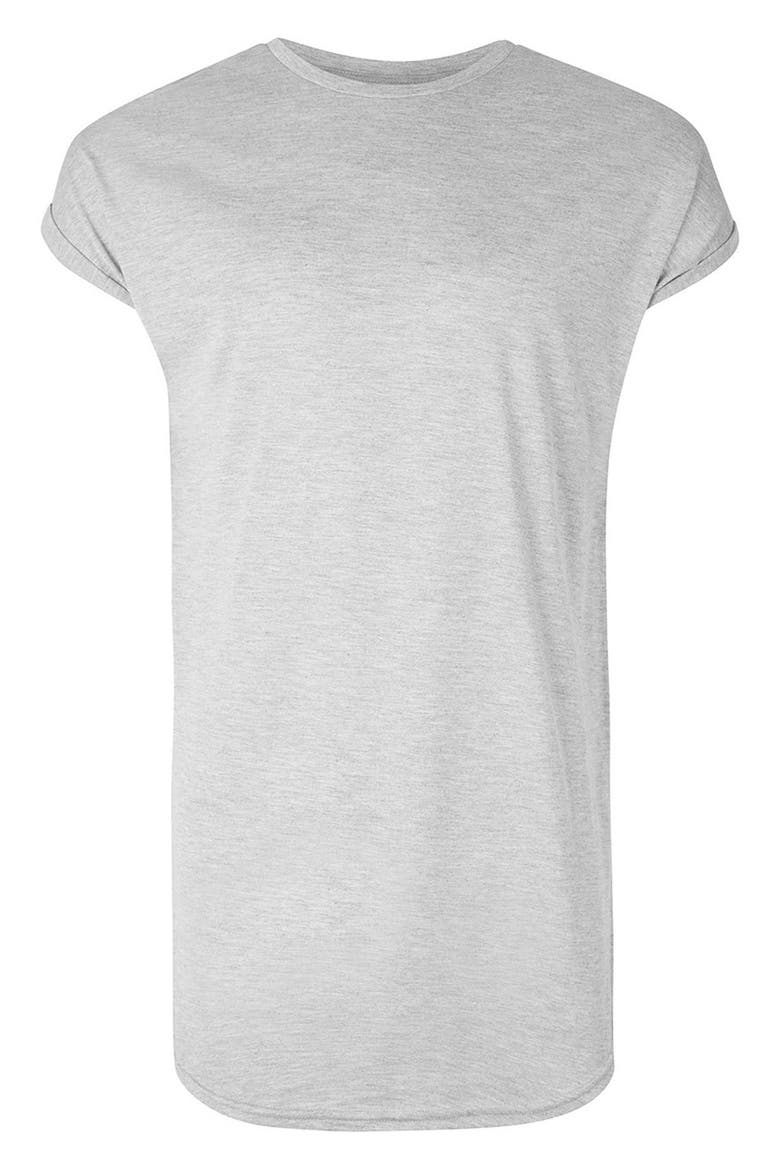 Drop Shoulder Longline T-Shirt, Alternate, color, GREY MARL