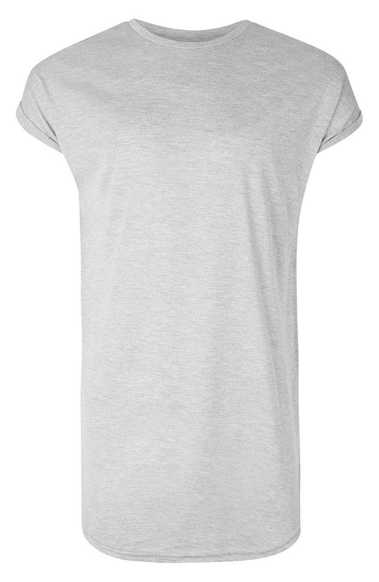 Topman Drop Shoulder Longline T-Shirt, Alternate, color, 