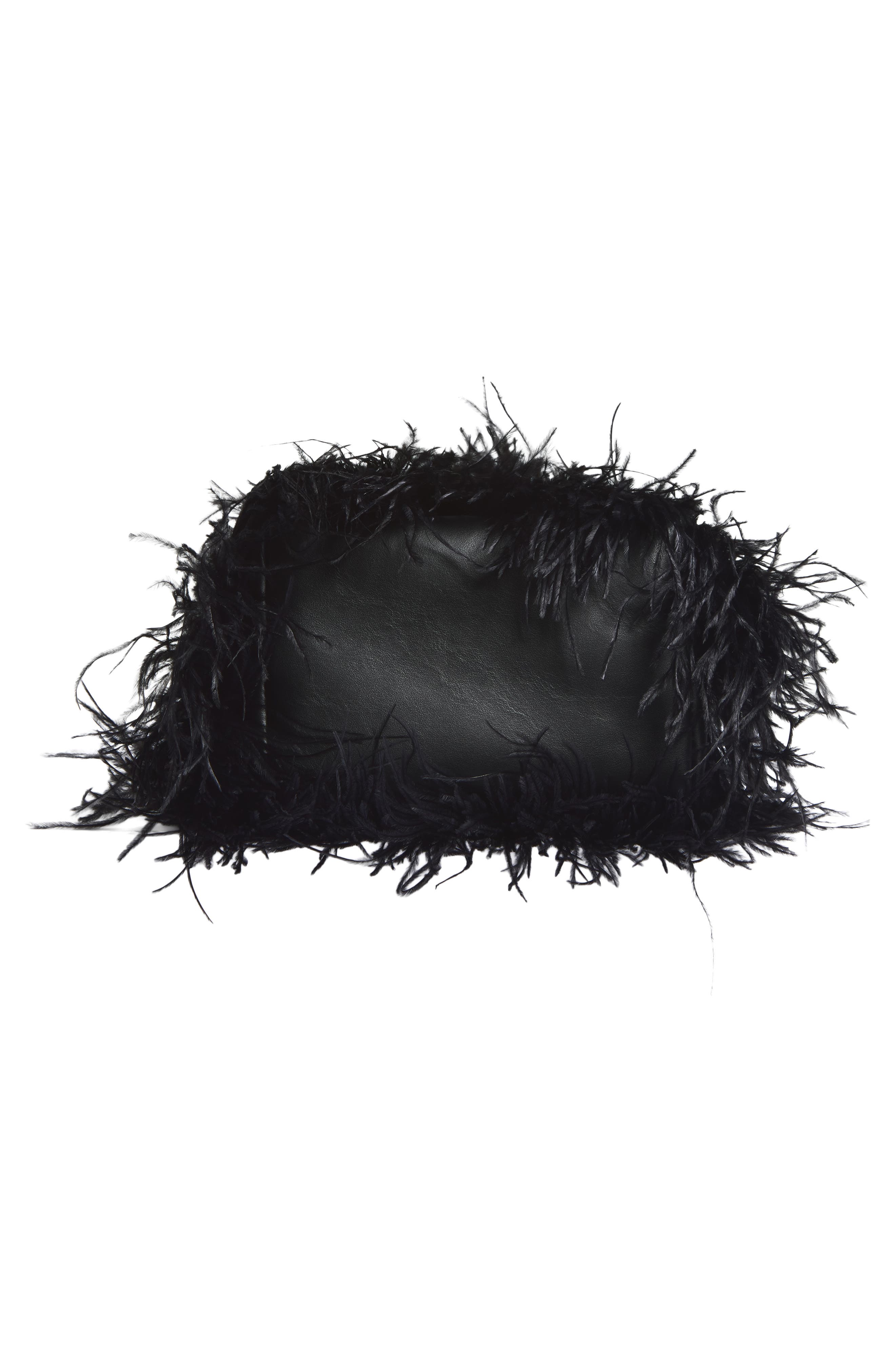 Mini Bloom Feather Bag, Alternate, color, BLACK