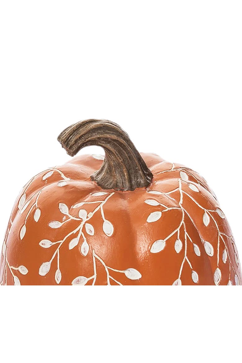 Orange Pumpkin Decorative Fall Figurine 4.53"  x 6.02", Alternate, color, Orange