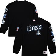 Mitchell & Ness Men's Mitchell & Ness Black Detroit Lions Training Camp Vintage Logos Long Sleeve T-Shirt
