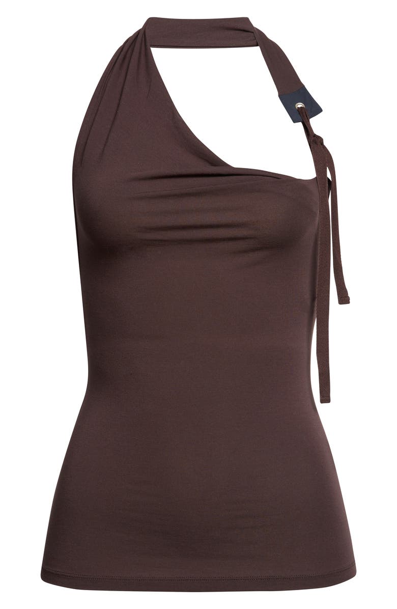 Paloma Wool Simulet Side Tie Jersey Halter Top, Main, color, 323 - Brown