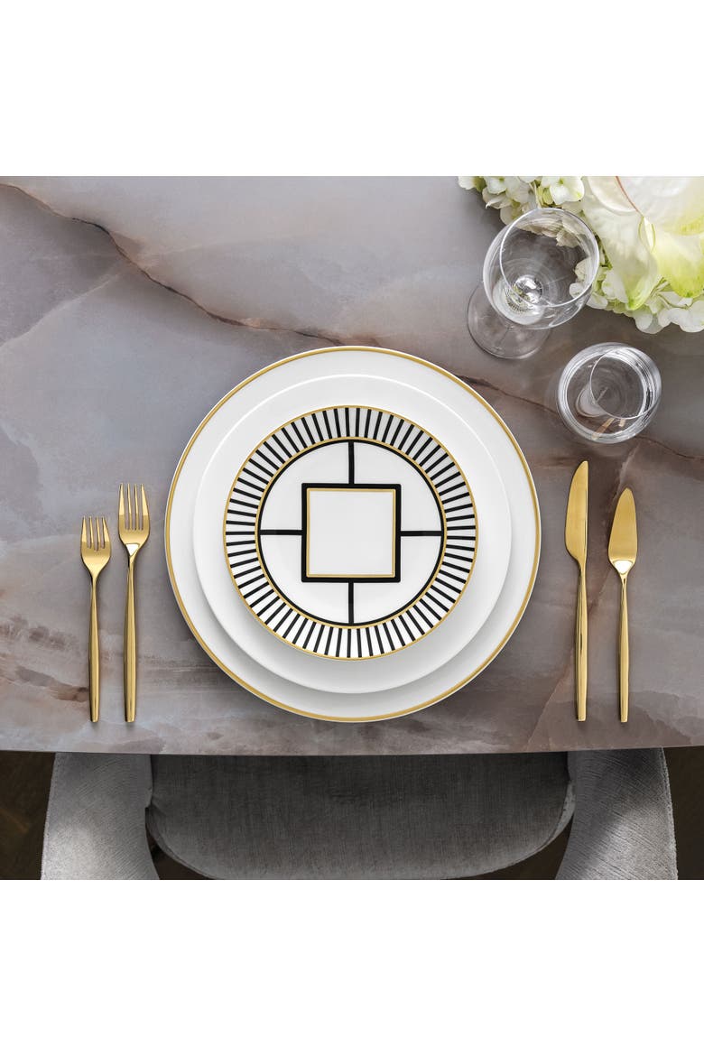 MetroChic Salad Plate  Stripe Rim, Alternate, color, white