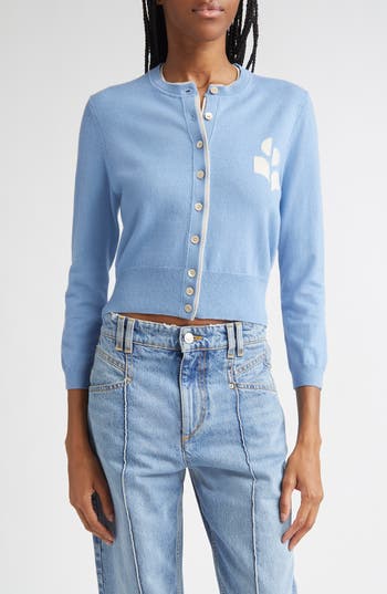 Isabel Marant Étoile Lona Intarsia Cotton & Wool Cardigan
