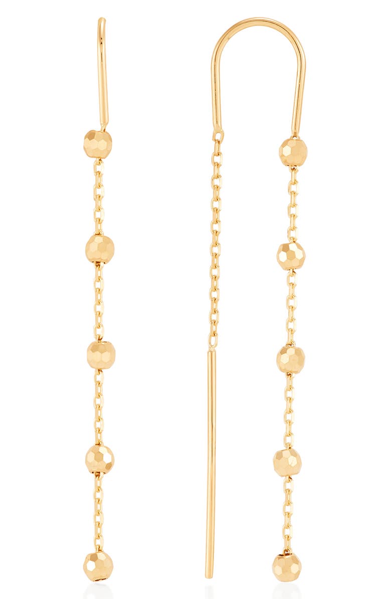 Frankie & Zoe Beaded Threader Drop Earrings, Alternate, color, Yellow Gold