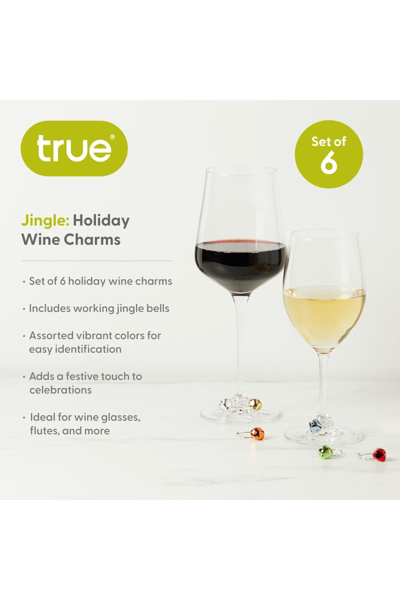 Jingle Holiday Wine Charms, Alternate, color, Multicolor