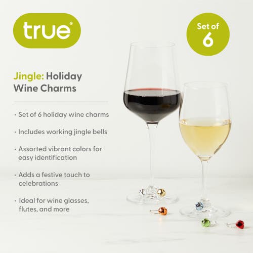 True Jingle Holiday Wine Charms In Multi