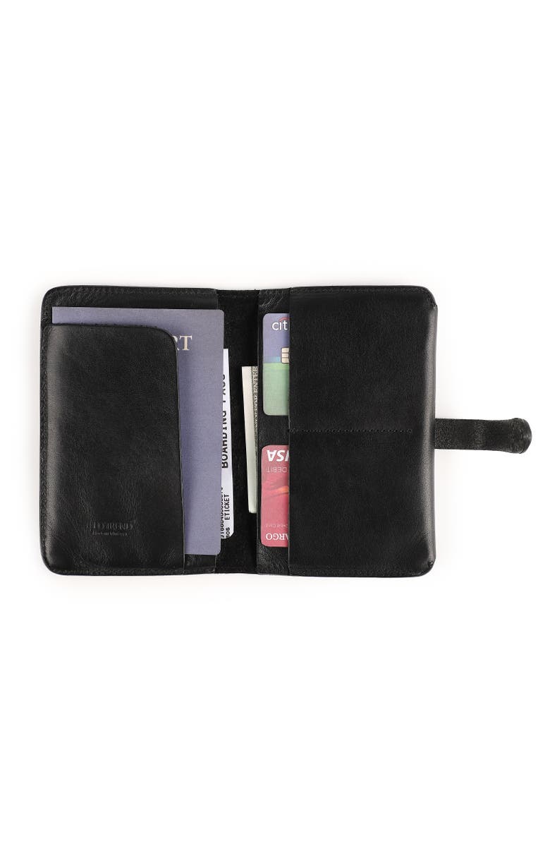 OLD TREND Leeds Genuine Leather Bifold Passport Holder, Alternate, color, Black