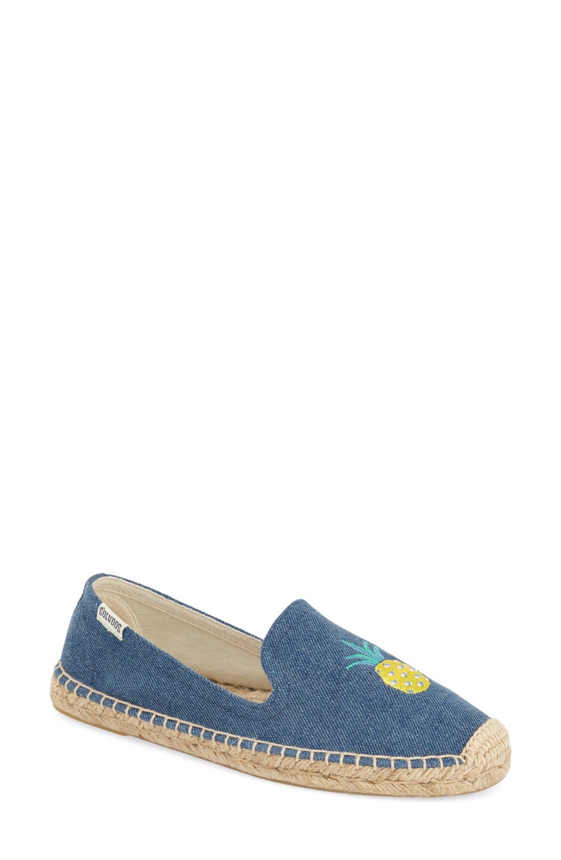 Espadrille Slip-On, Main, color, PINEAPPLES DENIM BLUE