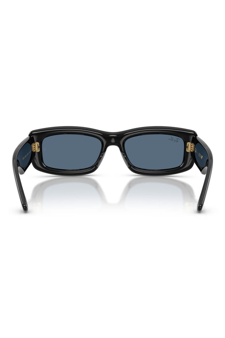 Kiliane Puffer 55mm Rectangle Sunglasses, Alternate, color, BLACK / DARK BLUE