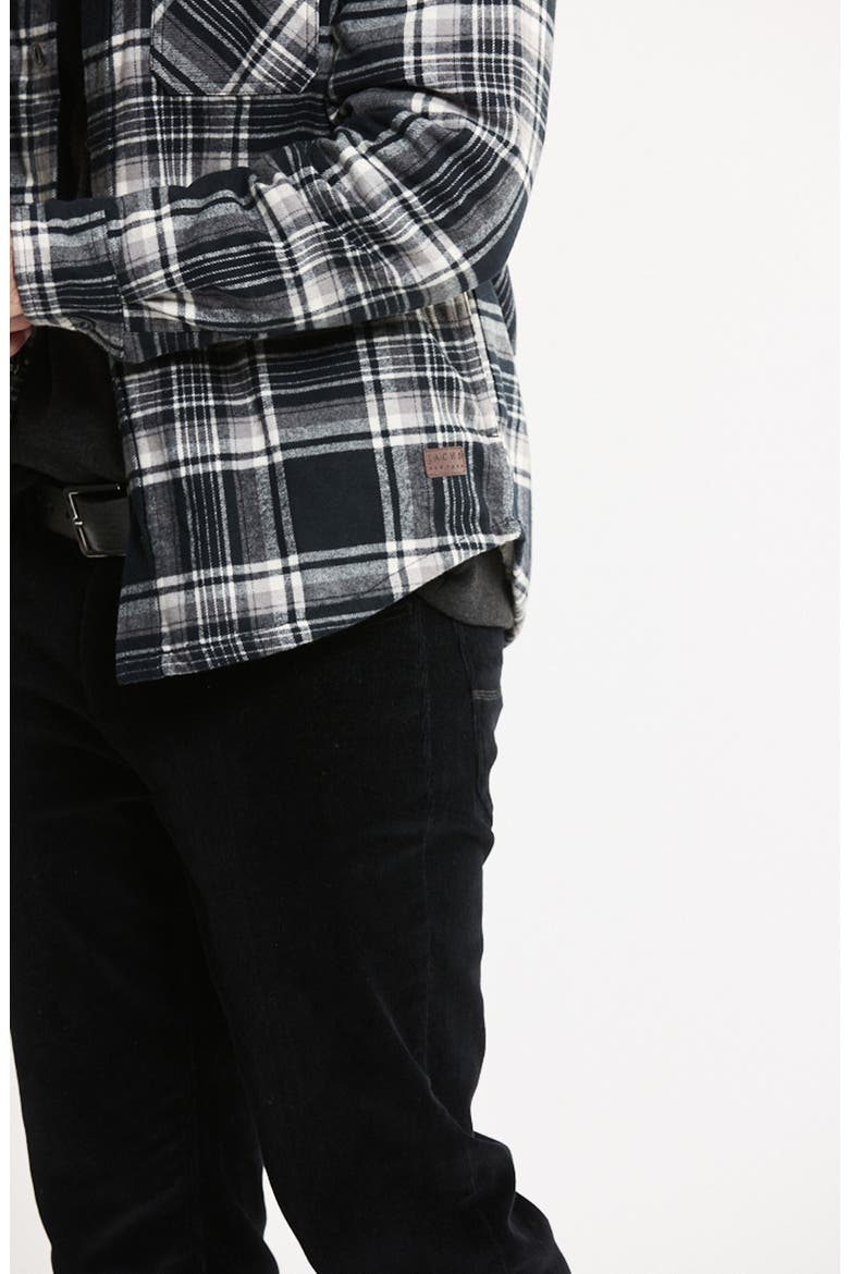 Plaid Flannel Shirt Jacket with Faux-Fur Lining, Alternate, color, PLAID BLACK