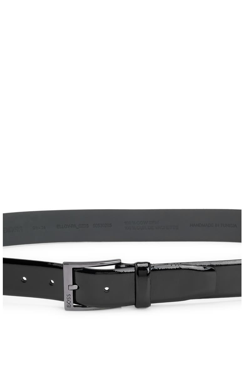 Elloy Patent Leather Belt, Alternate, color, BLACK