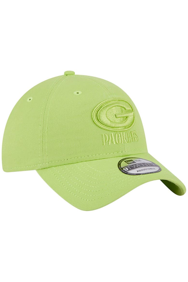 Men's New Era Neon Green Green Bay Packers Core Classic 2.0 Brights 9TWENTY Adjustable Hat, Alternate, color, Neon Green