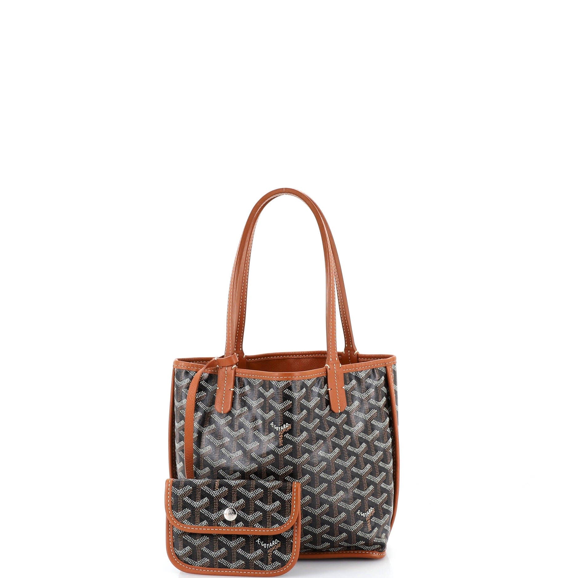 Pre-Owned Goyard Anjou Reversible Tote Coated Canvas Mini, Alternate, color, Brown
