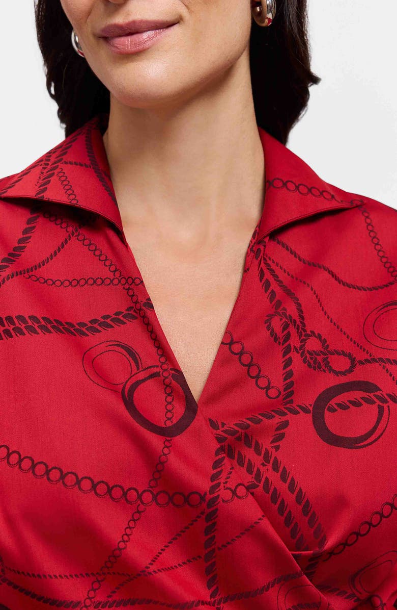 Foxcroft Salina Print Wrap Shirt, Alternate, color, Red/ Black