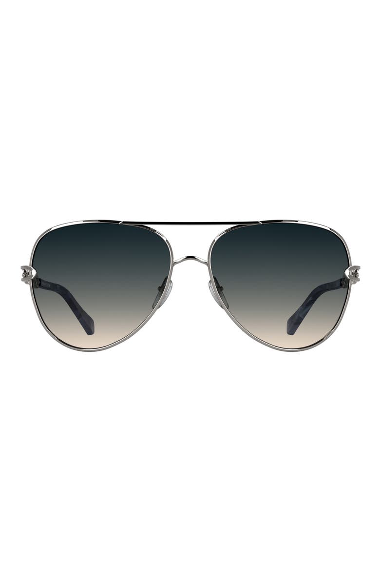 Korinne 61mm Gradient Aviator Sunglasses, Main, color, RUTHENIUM