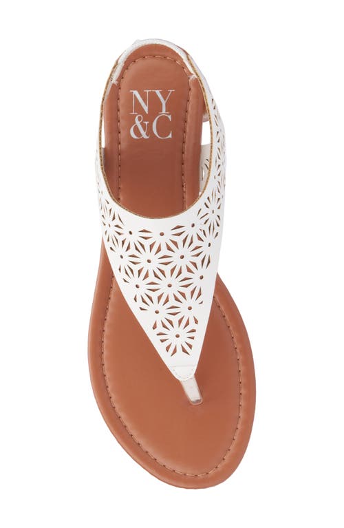New York And Company Nikki Lasercut Slingback Sandal In White
