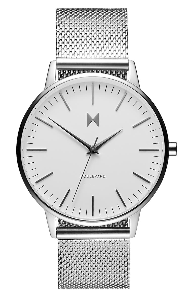 MVMT WATCHES MVMT Boulevard Mesh Strap Watch, 38mm, Main, color, 