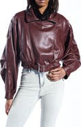 AZALEA WANG Faux Leather Moto Jacket