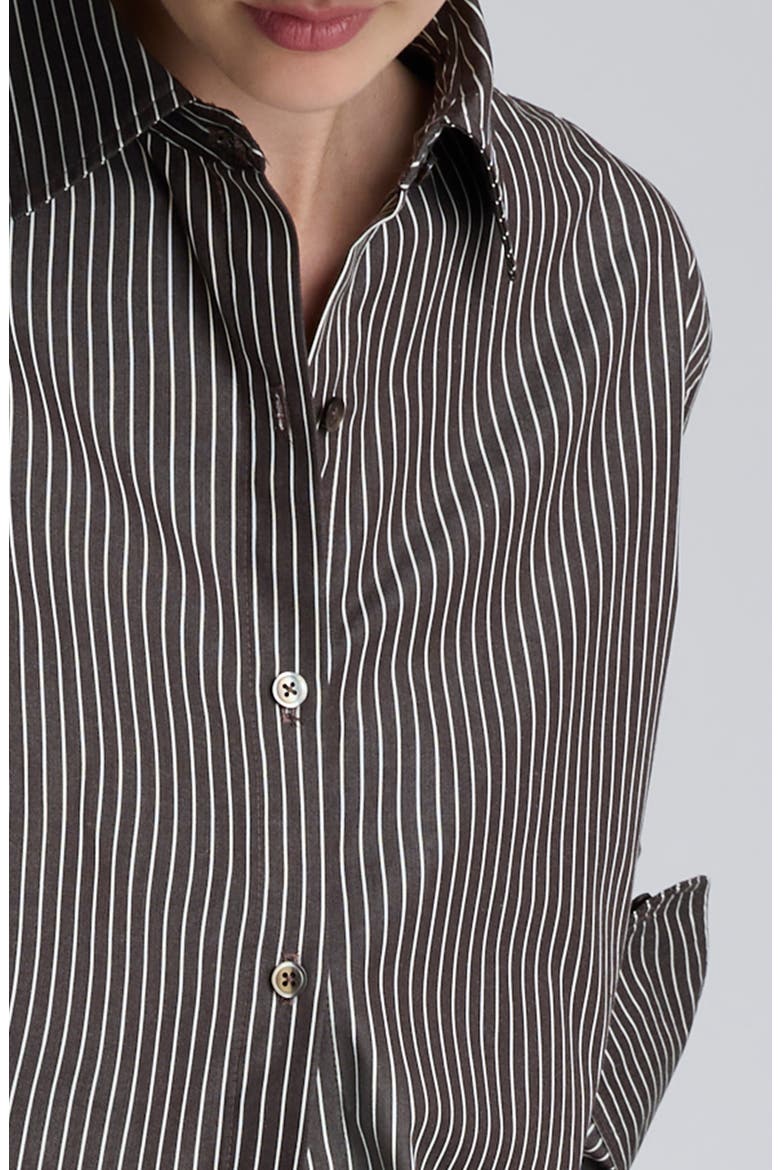 Cotton Boyfriend Shirt, Alternate, color, SABLE BROWN MULTI