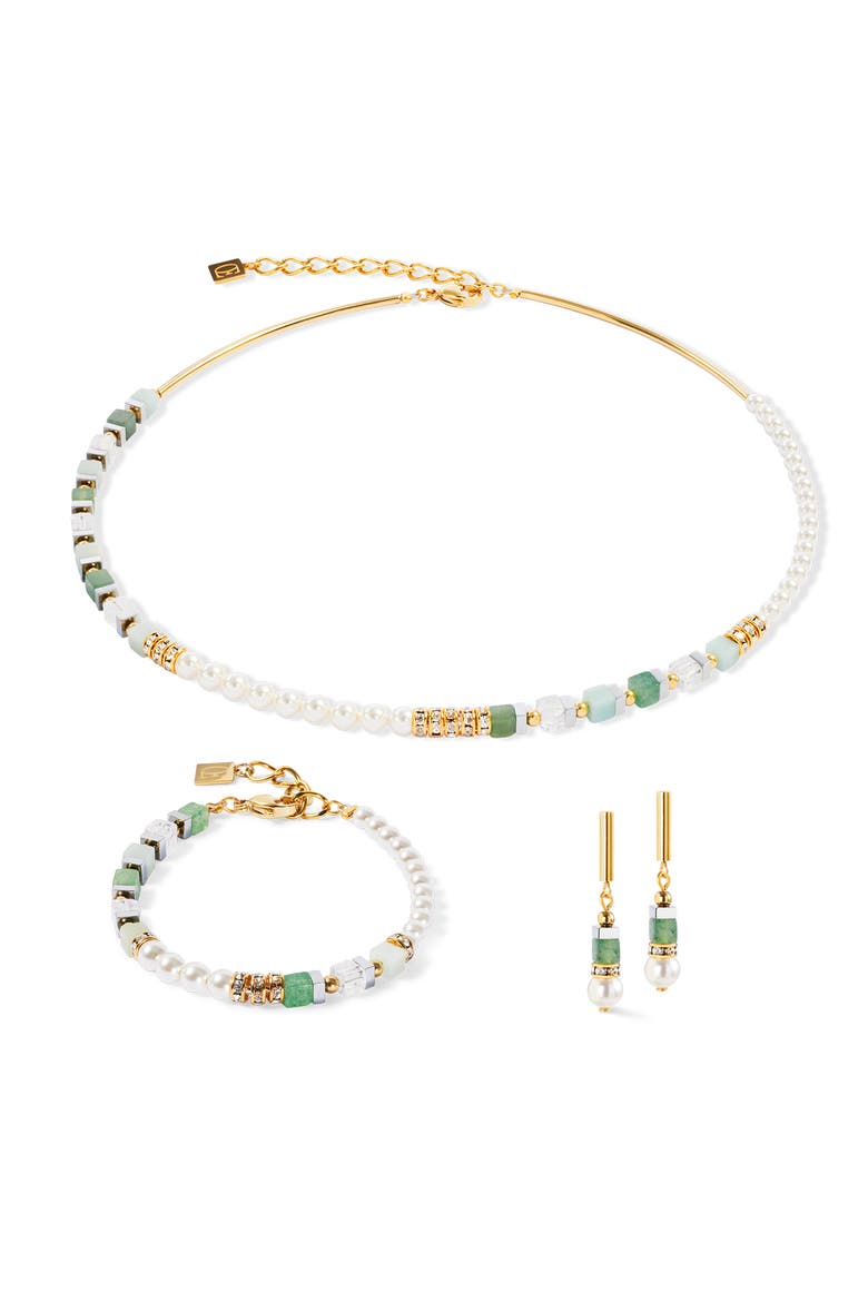 Precious Fusion Offset Earrings, Alternate, color, Green