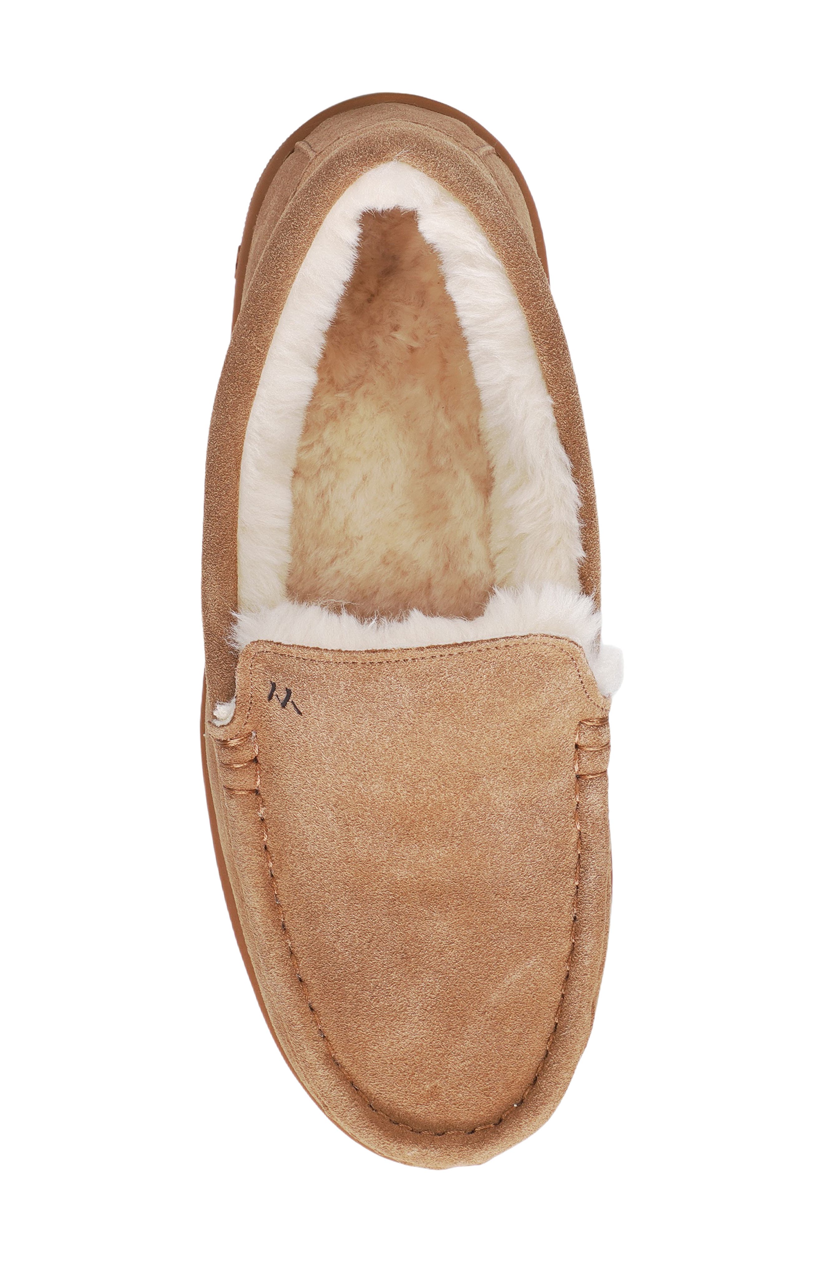 Mykos Harrison Faux Shearling Lined Moc Slipper, Alternate, color, Chestnut