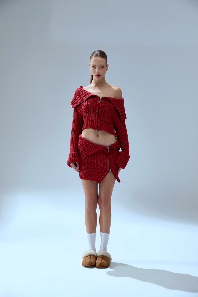 Cashmere Blend Your *Itch Zipped Knit Skirt, Alternate, color, Red