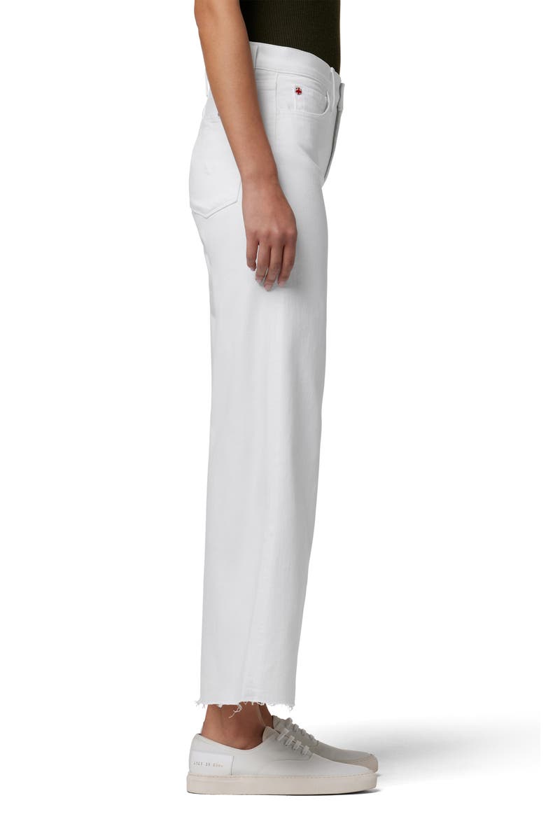 Rosalie High Waist Raw Crop Wide Leg Jeans, Alternate, color, WHITE