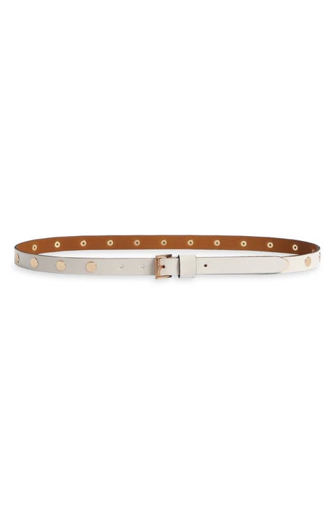 Flat Stud Leather Belt