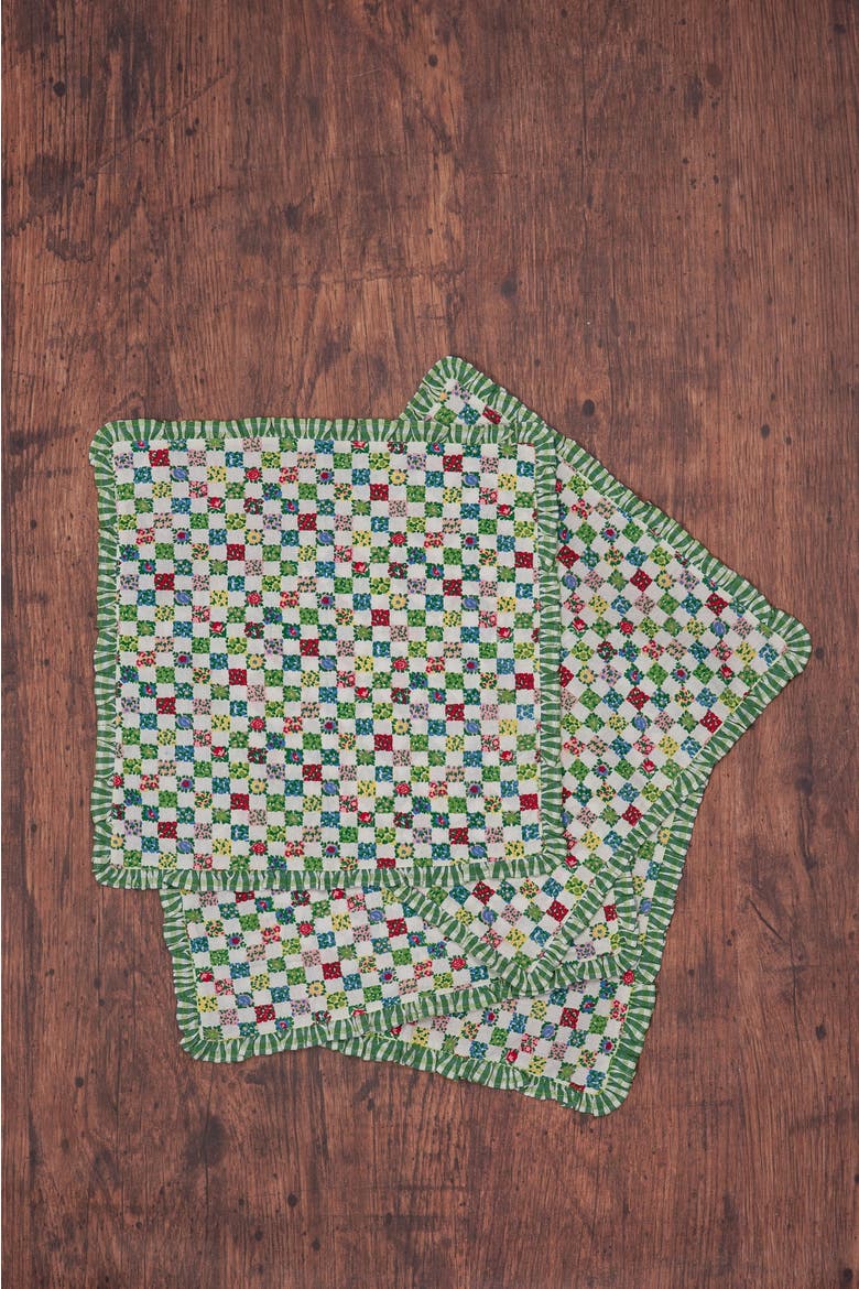 Rebecca Ruffle Napkins, Set of 4, Alternate, color, Green